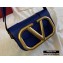 Valentino Supervee Calfskin Crossbody Small Bag Royal Blue/Gold 2020