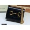 Gucci 1955 Horsebit Small Wallet with Chain Bag 623180 Leather Black 2020