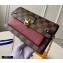 Louis Vuitton Damier Ebene Canvas Vavin Chain Wallet N60222 Bordeaux Red