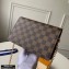 Louis Vuitton Damier Ebene Canvas Vavin Chain Wallet N60222 Bordeaux Red