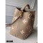 Louis Vuitton Grained Leather NéoNoé MM Bucket Bag M45555 Tourterelle Gray 2020