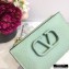 Valentino VSLING Calfskin Cardholder Light Green with Zipper 2020