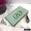 Valentino VSLING Calfskin Cardholder Light Green with Zipper 2020