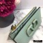 Valentino VSLING Calfskin Cardholder Light Green with Zipper 2020