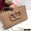 Valentino VSLING Calfskin Cardholder Nude with Zipper 2020