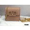 Valentino Compact VSLING Calfskin Wallet Nude with Chain Strap 2020