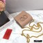 Valentino Compact VSLING Calfskin Wallet Nude with Chain Strap 2020