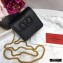 Valentino Compact VSLING Calfskin Wallet Black with Chain Strap 2020