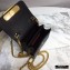 Valentino Compact VSLING Calfskin Wallet Black with Chain Strap 2020