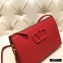Valentino VSLING Grainy Calfskin Pouch Bag Red with Adjustable Strap 2020