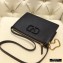 Valentino VSLING Grainy Calfskin Pouch Bag Black with Adjustable Strap 2020