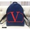 Valentino Vlogo Backpack Bag Denim Blue 2020