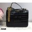 Valentino Large VSLING Shoulder Bag Croco Pattern Black 2020