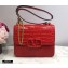 Valentino Large VSLING Shoulder Bag Croco Pattern Red 2020