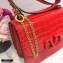 Valentino Large VSLING Shoulder Bag Croco Pattern Red 2020