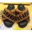 Fendi FF Motif Sheepskin Fur Slides Sandals with Crossed Strap 2020