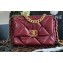 Chanel 19 Small Flap Bag AS1160 Shiny Crumpled Calfskin Burgundy 2020