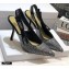 Dior Heel 9.5cm J'Adior All Over Rhinestone Slingback Pumps Black 2020