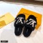 Louis Vuitton Shearling Flat Mules Black 2020