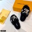 Louis Vuitton Shearling Flat Mules Black 2020