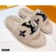 Louis Vuitton Shearling Flat Mules Off White 2020