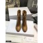 Dior Heel 7cm Calfskin Ankle Boots Brown with Front Zip 2020