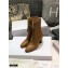 Dior Heel 7cm Calfskin Ankle Boots Brown with Front Zip 2020