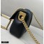 Fendi Nappa Leather Mini Baguette Chain Bag Black 2020