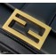Fendi Nappa Leather Mini Baguette Chain Bag Black 2020