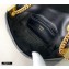 Fendi Nappa Leather Mini Baguette Chain Bag Black 2020
