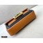 Fendi Nappa Leather Mini Baguette Chain Bag Brown 2020