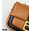 Fendi Nappa Leather Mini Baguette Chain Bag Brown 2020