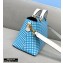 Fendi Check-print By The Way Medium Boston Bag Blue 2020