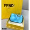 Fendi Check-print Leather Nano Baguette Bag Charm Blue 2020