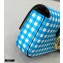 Fendi Check-print Leather Nano Baguette Bag Charm Blue 2020