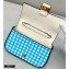 Fendi Check-print Leather Nano Baguette Bag Charm Blue 2020