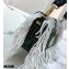 Fendi Fabric FF Medium Baguette Bag Fringe Green 2020