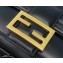Fendi Nappa Leather Medium Baguette Chain Bag Black 2020