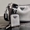 Prada Saffiano Leather Cross-Body Bag 2VH113 Metallic Silver with Strap 2020