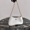 Prada Cleo Brushed Leather Shoulder Bag 1BC148 with Chain White 2020