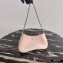 Prada Cleo Brushed Leather Shoulder Bag 1BC148 with Chain Orchid Pink 2020