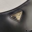 Prada Cleo Brushed Leather Shoulder Bag 1BC148 with Chain Black 2020