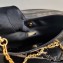 Prada Cleo Brushed Leather Shoulder Bag 1BC148 with Chain Black 2020