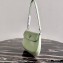 Prada Cleo Brushed Leather Shoulder Bag with Flap 1BD311 Aqua Green 2020