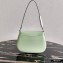 Prada Cleo Brushed Leather Shoulder Bag with Flap 1BD311 Aqua Green 2020
