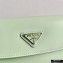 Prada Cleo Brushed Leather Shoulder Bag with Flap 1BD311 Aqua Green 2020
