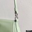 Prada Cleo Brushed Leather Shoulder Bag with Flap 1BD311 Aqua Green 2020