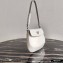 Prada Cleo Brushed Leather Shoulder Bag with Flap 1BD311 White 2020