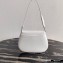 Prada Cleo Brushed Leather Shoulder Bag with Flap 1BD311 White 2020