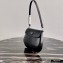 Prada Cleo Brushed Leather Shoulder Bag with Flap 1BD311 Black 2020